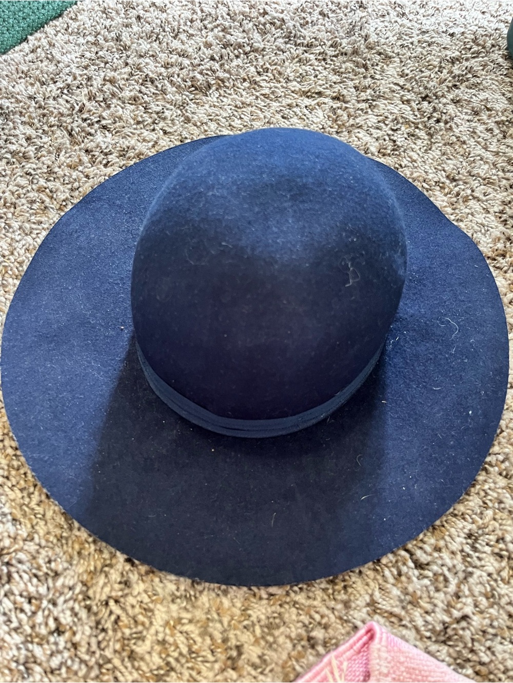 Brixton Wide Brim Felt Hat in Dark Navy